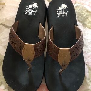 Jellypop Black and Brown Flip-Flops